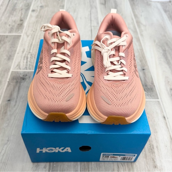 HOKA Women’s Bondi 8 Sandstone Cream Running Shoes - Picture 10 of 11